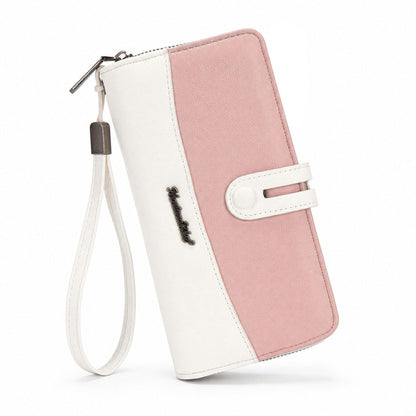 HOTWallet for Women Large Wristlet Wallet RFID Blocking Western Wallets Pink | With 13 Card Slots, 1 Clear ID Window, 3 Bill Compartments and 1 Large Zipper Pocket, Phone Cash Wallet