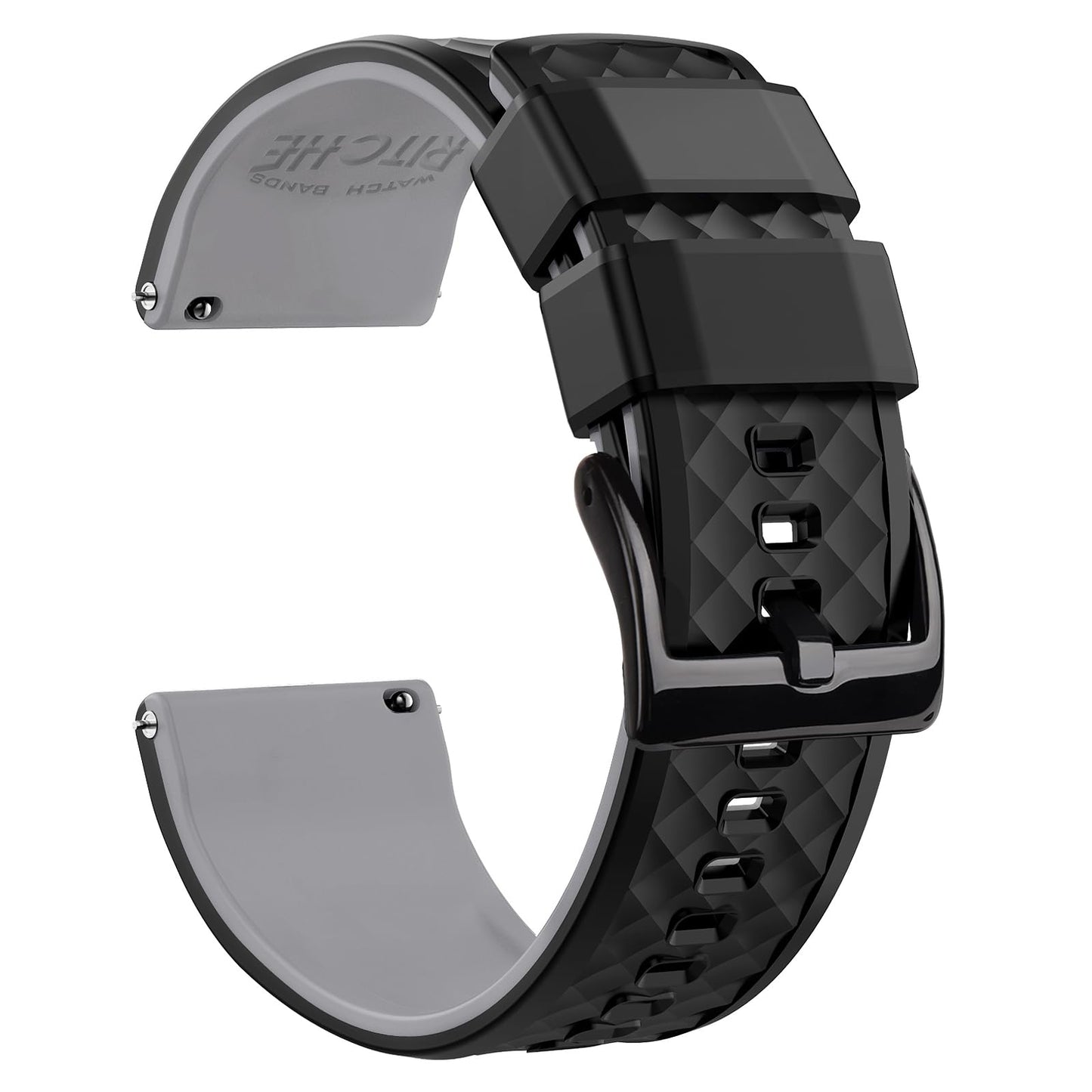HOTRitche Christmas Gift Silicone Watch Bands 18mm 20mm 22mm 24mm Quick Release Rubber Watch Bands for Men, White Elephant Gifts, Stocking Stuffers For Men