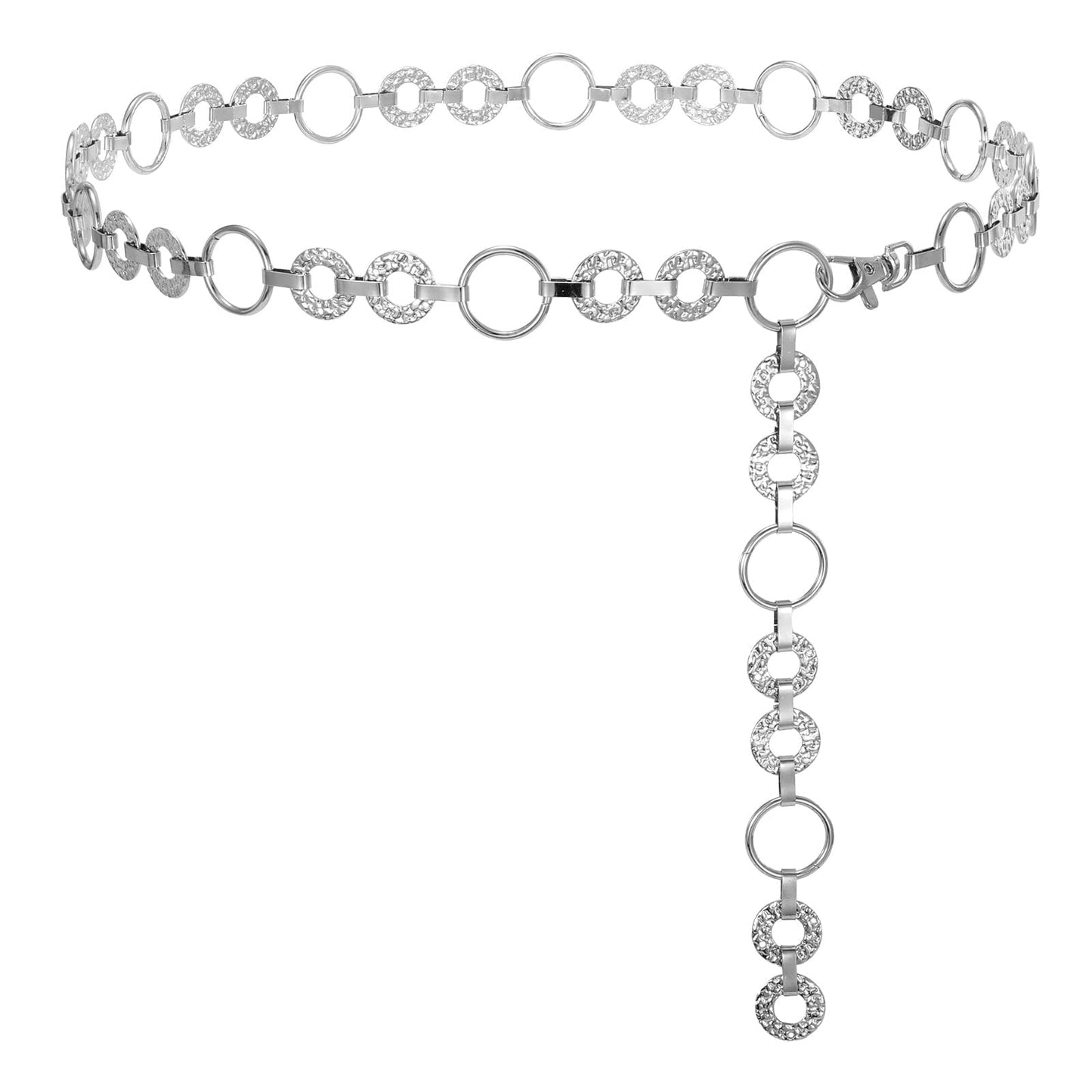 HOTWHIPPY Metal Waist Chain Belt Women Adjustable Body Link Belts Ladies Fashion Chain for Jeans Dress