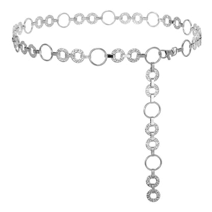 HOTWHIPPY Metal Waist Chain Belt Women Adjustable Body Link Belts Ladies Fashion Chain for Jeans Dress