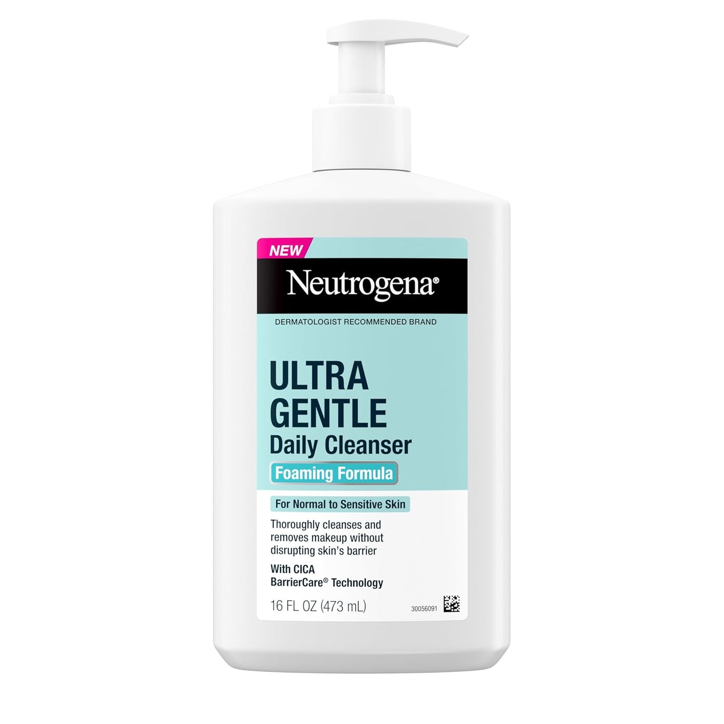 HOTNeutrogena Ultra Gentle Foaming Facial Cleanser, Fragrance Free Hydrating Face Wash for Sensitive Skin, Daily Non Over Drying Makeup Remover, Hypoallergenic, Soap & Dye Free, Non-Comedogenic, 16 Fl Oz