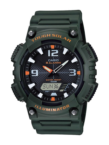 HOTCasio AQS800W Series | Analog Digital Watch | 100M WR | Solar Powered | 1/100 SEC Stop Watch | 6-Language Day of The Week Indicator | Countdown Timer | LED Light | Multi Alarm