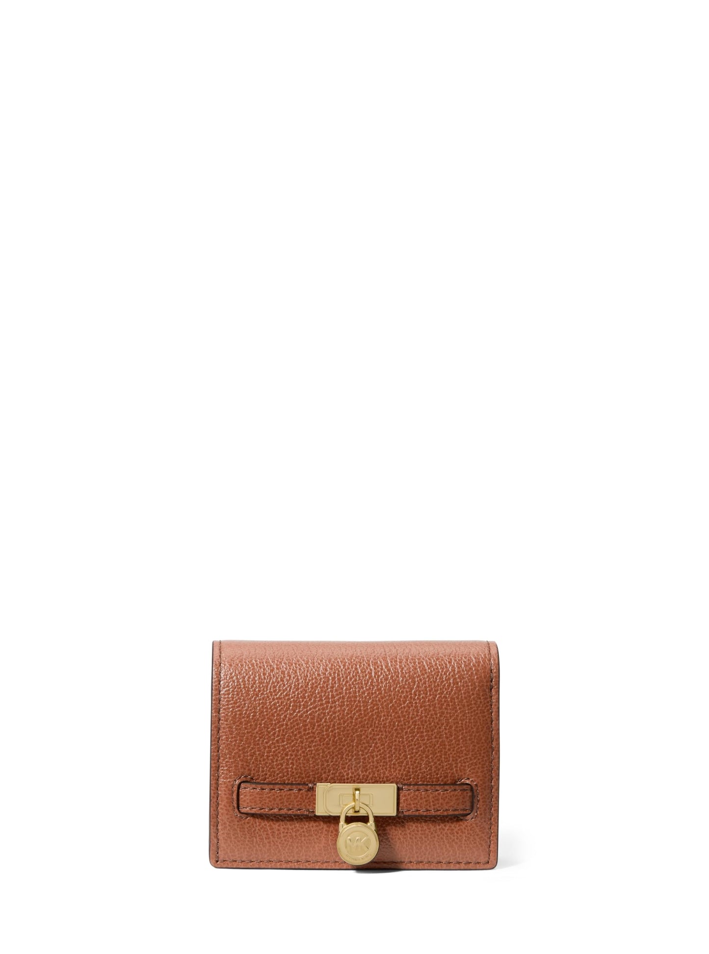 HOTMichael Kors Hamilton Small Compact Wallet, Gold-Tone Hardware/MK Signature Coated Twill/Brown/Black