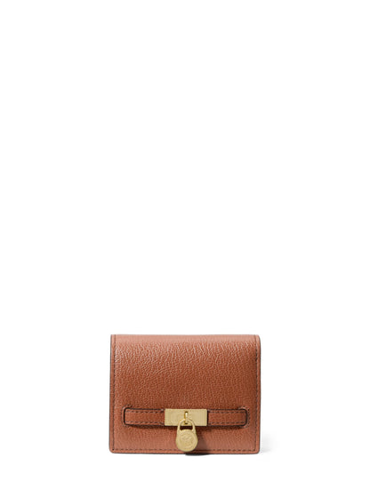 HOTMichael Kors Hamilton Small Compact Wallet, Gold-Tone Hardware/MK Signature Coated Twill/Brown/Black