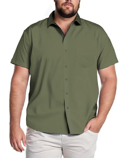 HOTCOOFANDY Big & Tall Shirts for Men Short Sleeve Button Down Casual Dress Shirts