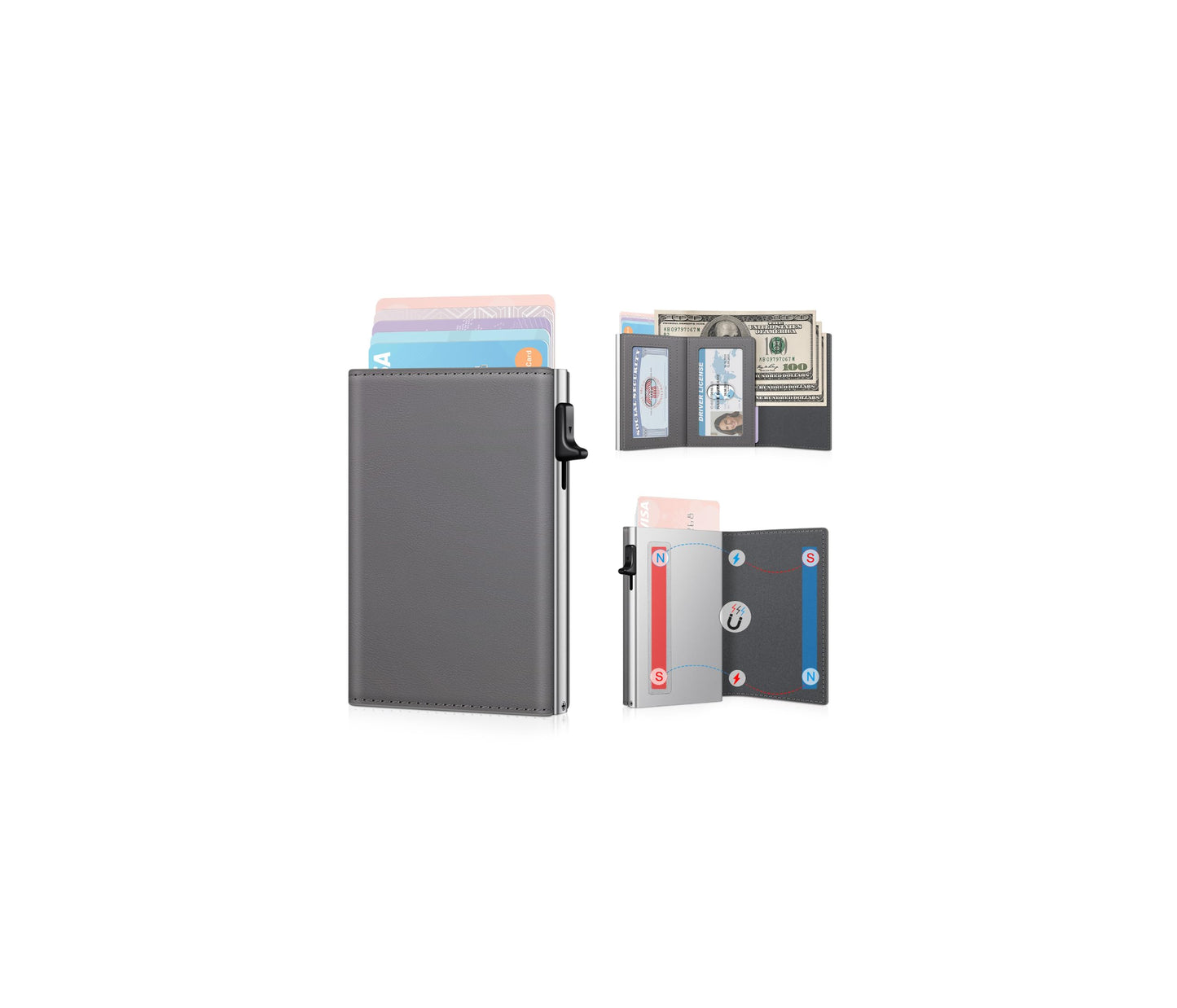 HOTSmall Wallet Women RFID Blocking Slim Card Wallet - Compact Credit Card Holder for 9-12 Cards with Cash Slot & Clear ID Window, Birthday Gifts for Women
