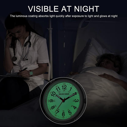 HOTGOLDEN HOUR Waterproof Nurse Watch for Medical Professionals, Students Women Men - Military Time Luminouse Easy Read Dial, 24 Hour with Second Hand, Colorful Silicone Band
