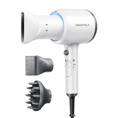 HOTWavytalk Hair Dryer with Diffuser, Blown Away Ionic Hair Dryer for Curly Hair with Comb, 1875W Fast Drying Blow Dryer with Ceramic Technology, 3 Attachments for All Hair Types, Light and Quiet, Black