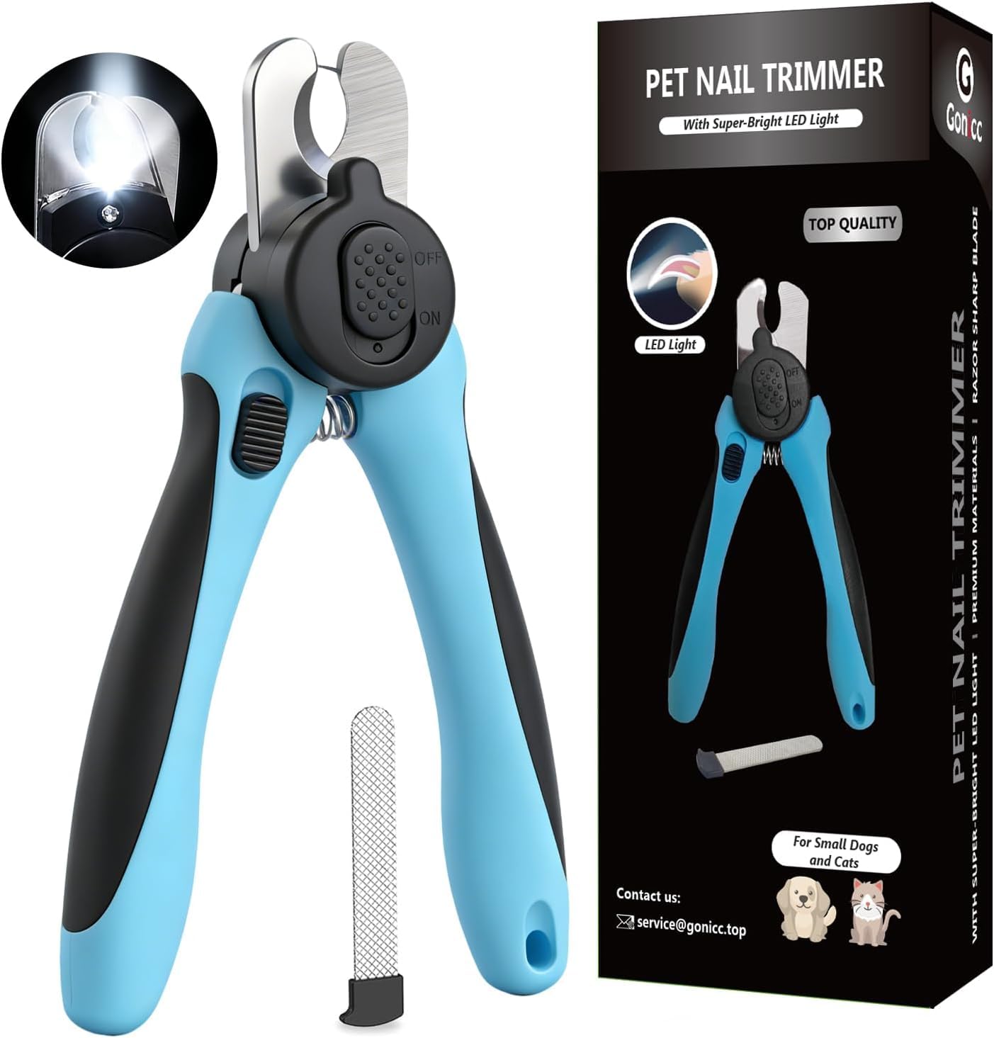 HOTgonicc Professional Dog & Cat Pets Nail Clippers & Trimmers | With Safety Guard to Avoid Overcutting, Free Nail File, Razor Sharp Blade - Professional Grooming Tool for Pets