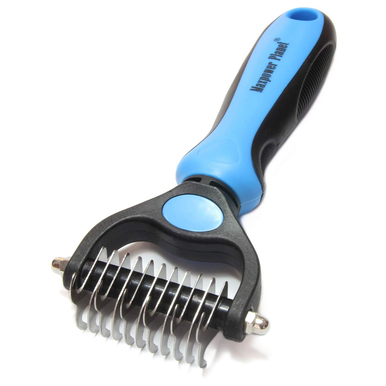 HOTMaxpower Planet Original Pet Grooming Rake - Double-Sided Deshedding Dematting Tool, Undercoat Rake for Dogs & Cats, Extra-Wide Dog Grooming Brush & Deshedder Comb for Long Hair, Reduces Shedding 95%