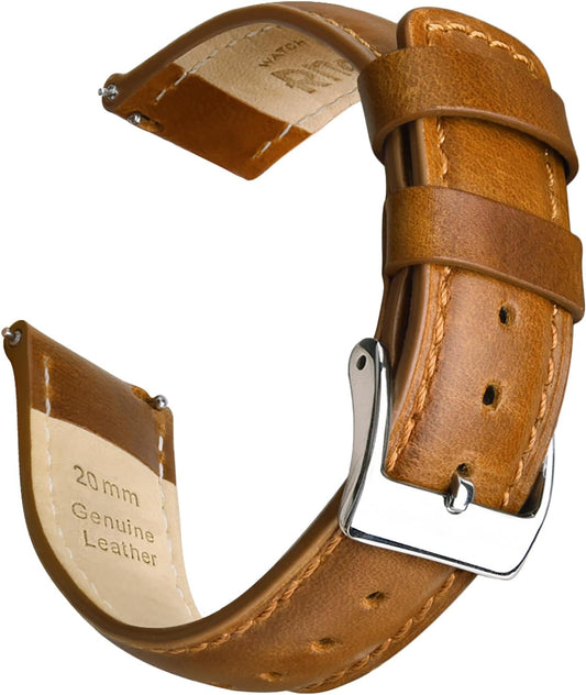 HOTRitche Christmas Gift Quick Release Leather Watch Bands Genuine Watch Straps for Men Women Top Grain Leather Watch Strap, White Elephant Gifts, Stocking Stuffers for Men, Father's Day gifts