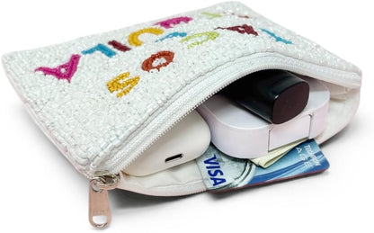 HOTTACOS AND TEQUILA Coin Purse Pouch, Coin Purse Pouch, Beaded Coin Purse, Cute Coin Purse, Beaded Purse, Summer Coin Purse, Best Friend Gift, Pouches, Boho Bags, Wallets for Her