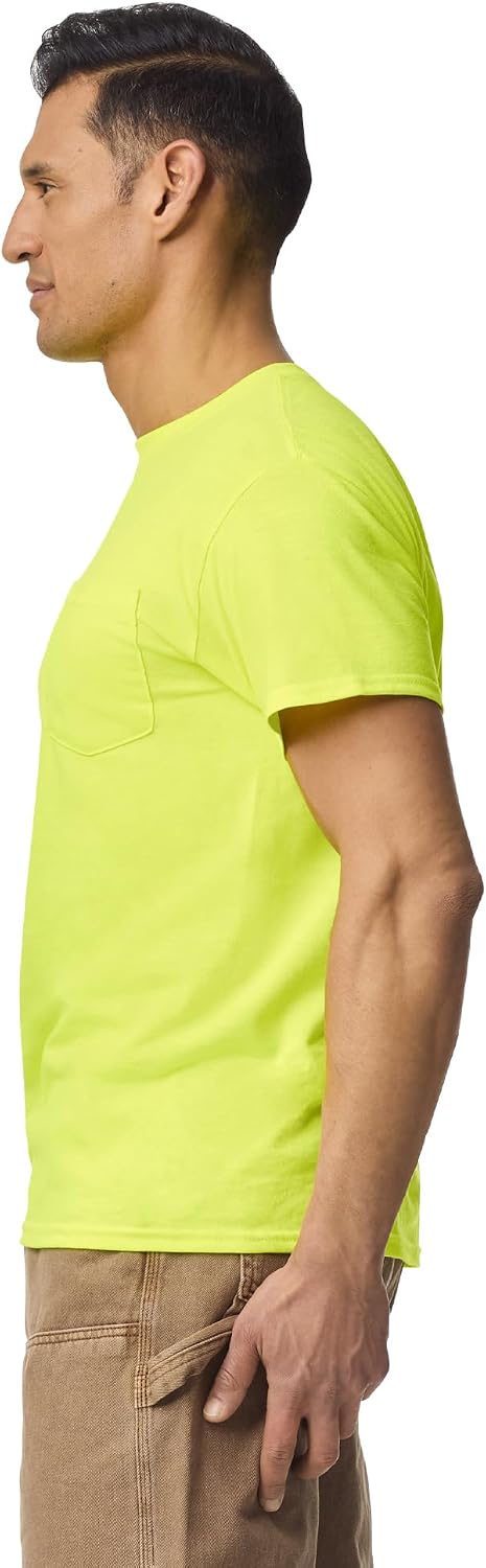 HOTGildan Unisex Adult DryBlend Workwear T-Shirts with Pocket, 2-Pack