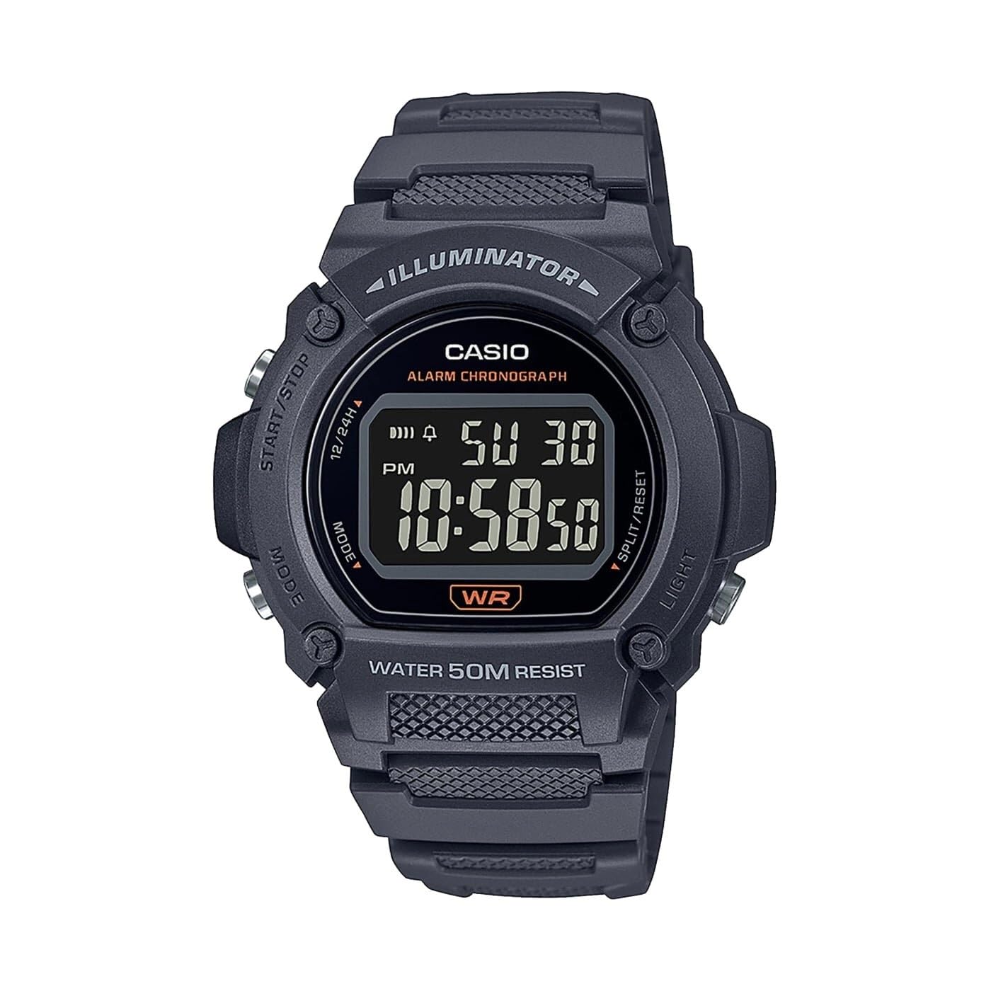 HOTCasio W219H Series | Men’s Digital Watch | 50M WR | LED Illuminator | 100 SEC Chronograph | 1/100 SEC Stopwatch | Daily Alarm | Hourly Time Signal | Auto Calendar | 7 Year Battery