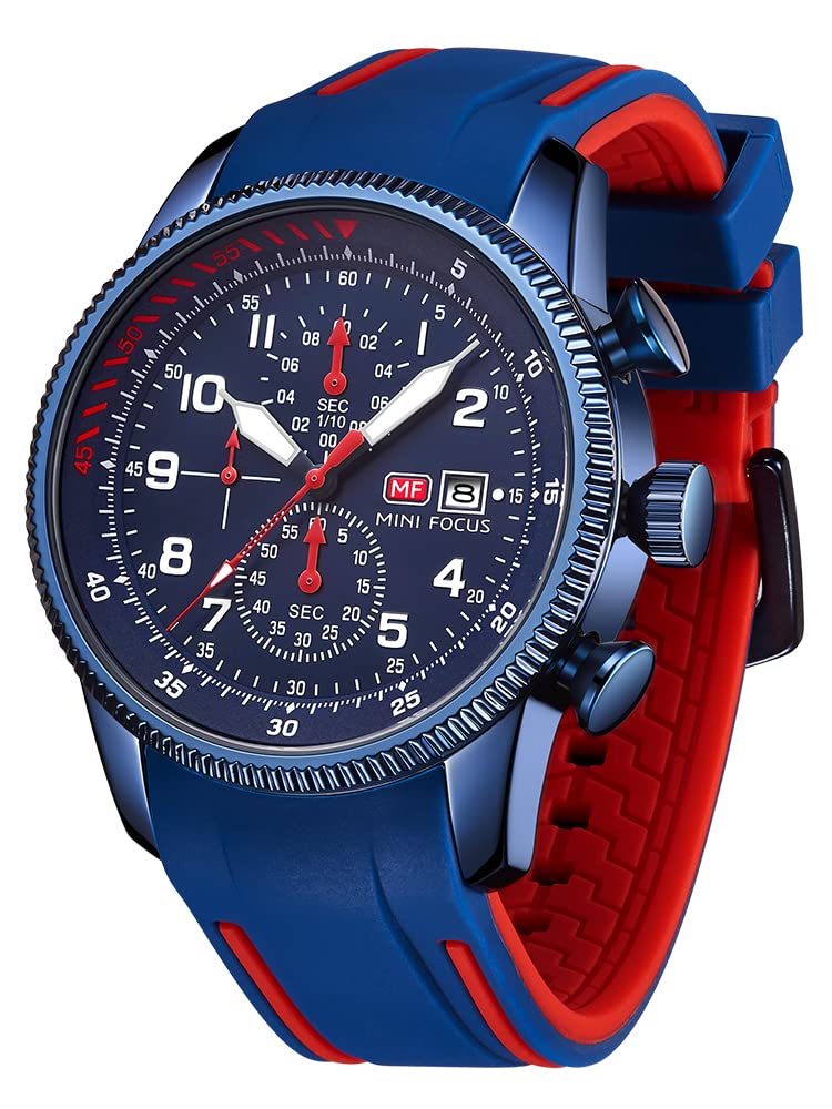 HOTAIMES Watch for Men Sport Military Waterproof Chronograph Mens Watches Analog Quartz Big Face Classic Stylish Fashion Casual Designer Business Work Wrist Watch Elegant Gift for Men