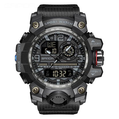 HOTAIMES Mens Watches Sports Outdoor Waterproof Military Watch for Men Tactical Watch Analog Digital Date Alarm Stopwatch Multi-Function Tactics Big Face Wristwatch for Men