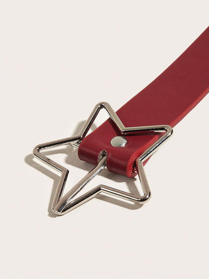 HOTVerdusa Women's Double Grommet Y2K Leather Belt Star Punk Buckle Belts | Leather Belt Women, Y2k Belt, Y2k Accessories, Star Belt, Concert Outfits Women