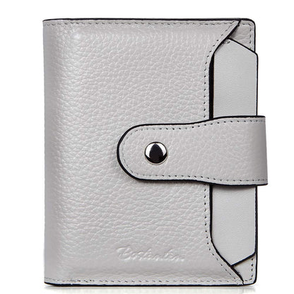 HOTBOSTANTEN Women Leather Wallet RFID Blocking Bifold Zipper Pocket Wallet Card Case Purse with ID Window