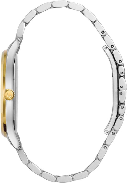 HOTBulova Men's Classic Stainless Steel Watch with Diamonds and Day Date
