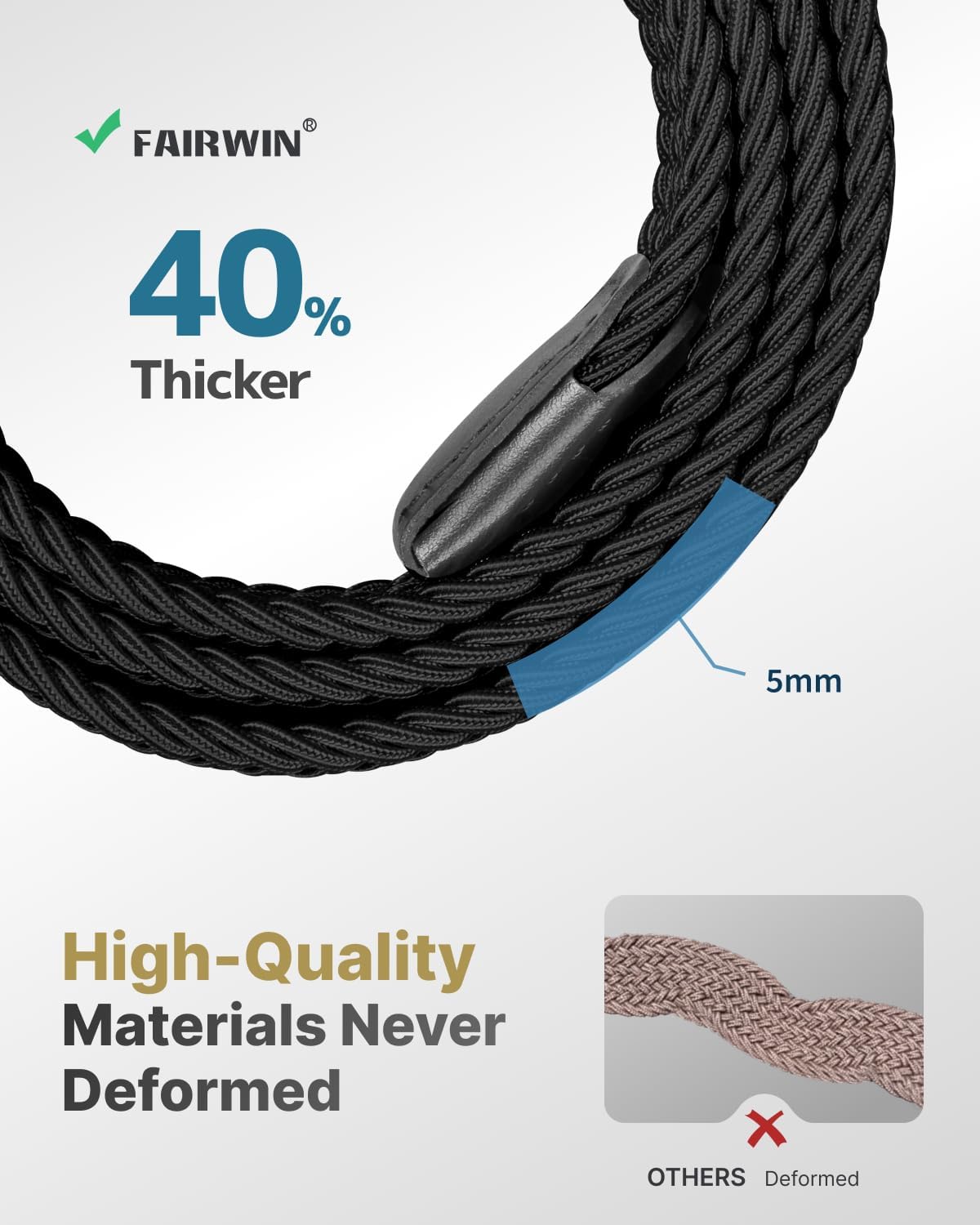 HOTFAIRWIN Men's Golf Belt, Stretch Braided Elastic Woven Casual Jeans Belts 1 3/8" Nylon Web Work Belts for Men