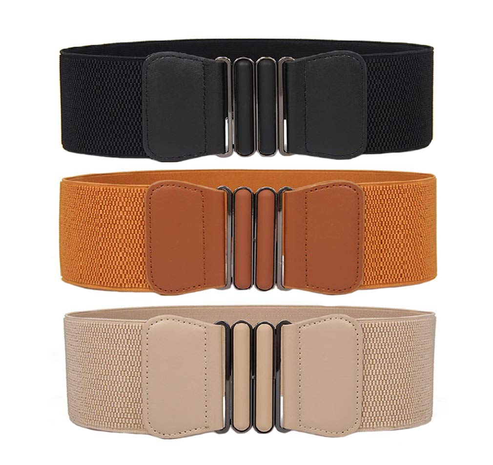 HOTSwtddy Women's Elastic Wide Stretchy Waist Cinch Belt Waistband For Dresses