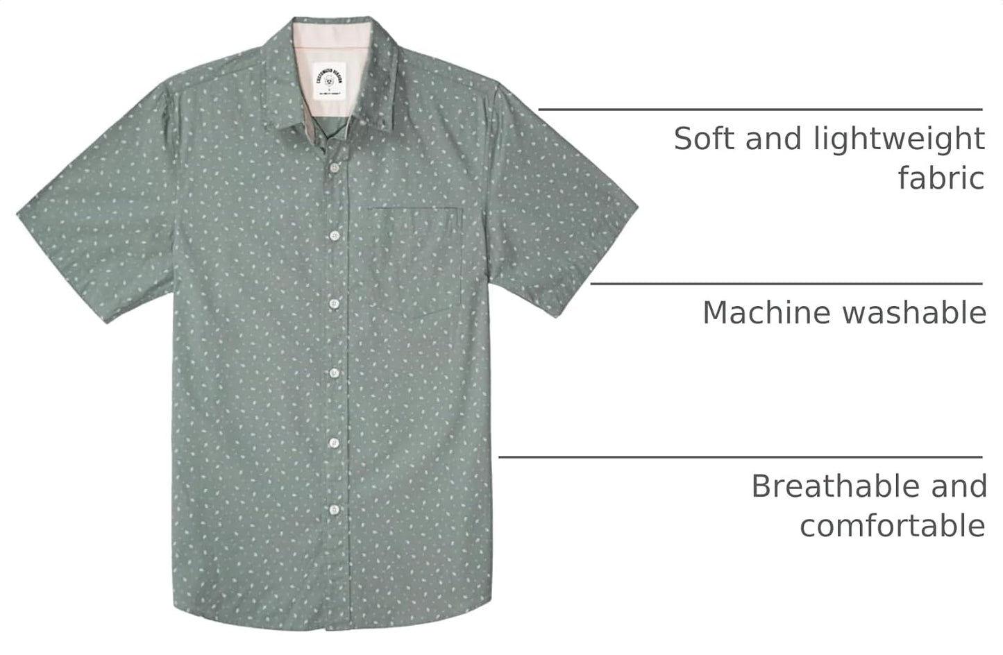 HOTDubinik® Mens Short Sleeve Button Down Shirts 100% Cotton Plaid Men's Casual Button-Down Shirts with Pocket