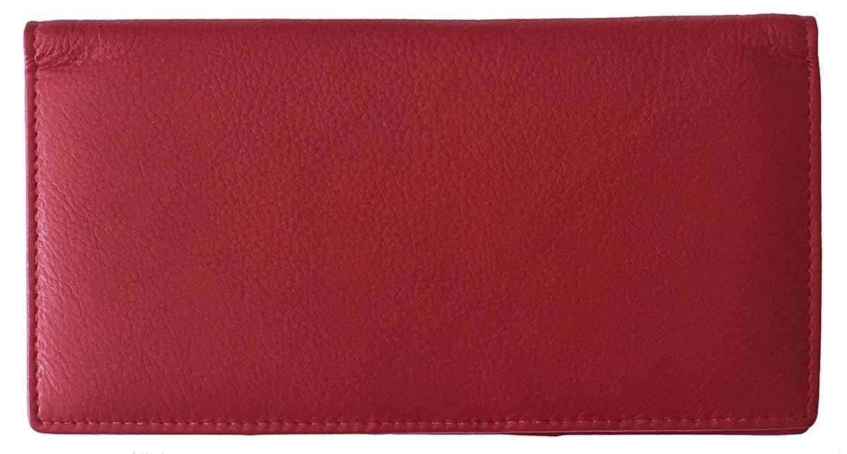 HOTRFID Leather Checkbook Cover With Credit Card Slots and Pen Holder