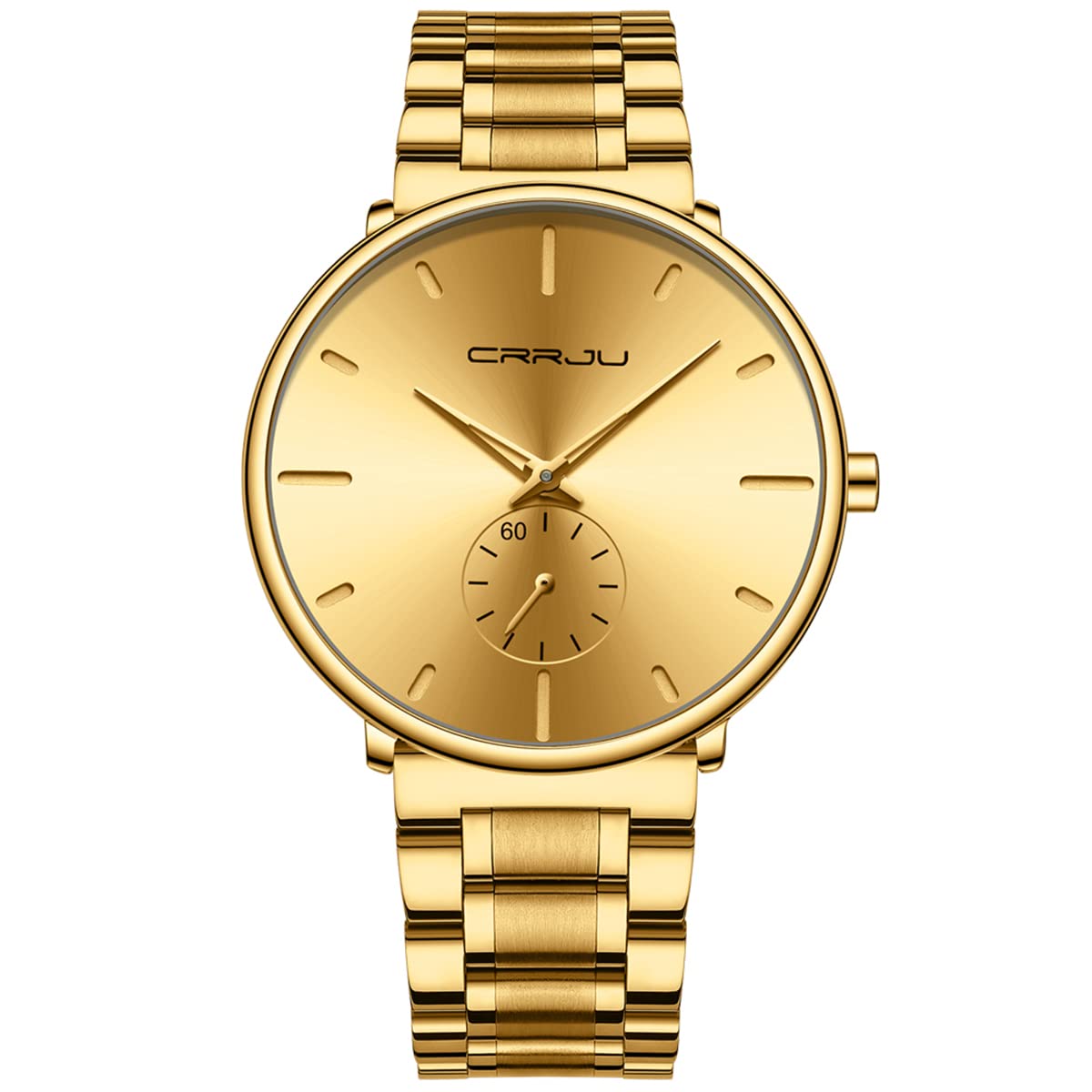 HOTMens Watches Ultra-Thin Minimalist Waterproof-Fashion Wrist Watch for Men Unisex Dress with Stainless Steel Band-Black Hands