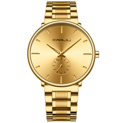 HOTMens Watches Ultra-Thin Minimalist Waterproof-Fashion Wrist Watch for Men Unisex Dress with Stainless Steel Band-Black Hands
