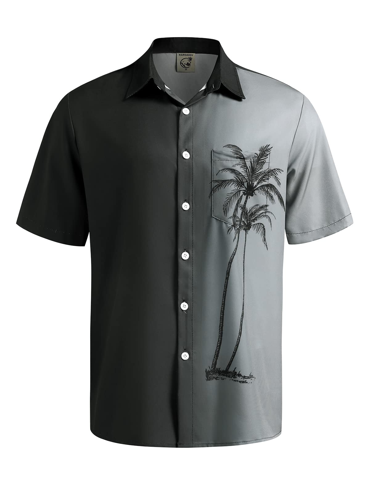HOTHardaddy Men's Hawaiian Shirt Short Sleeves Coconut Printed Button Down Summer Beach Casual Shirts