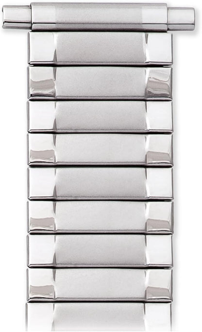 HOTSpeidel Men’s Twist-O-Flex Stainless Steel Stretch Metal Replacement Expansion Watch Band with Self-Adjusting Straight or Curved Ends for 16mm 17mm 18mm 19mm 20mm 21mm 22mm