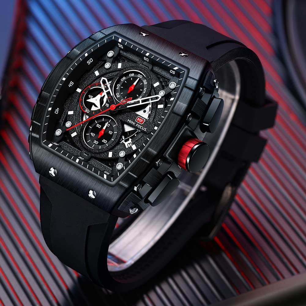 HOTMini Focus Men's Watch Fashion Sport Wrist Watches (Chronograph/Waterproof/Luminous/Calendar) Silicon Strap Quartz Watches for Men