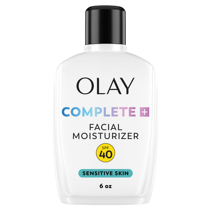 HOTOlay Complete+ Face Moisturizer with Sunscreen SPF 40, For Sensitive Skin, Broad Spectrum Sun Protection, Fragrence-Free - No White Cast on All Tones, Nourishes Moisture Barrier - Ceramides, 6 Oz