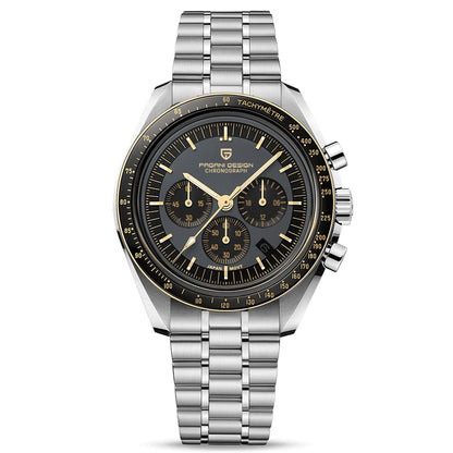 HOTHaiQin Pagani Design 1701 V6 Moon Wristwatch Homage Men's Quartz Chronograph Watches VK63 Movement Stianless Steel Construction 100M Waterproof Fashion Sport Watch