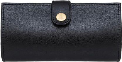 HOTWomen’s Genuine Leather Wallet – Slim Design with Secure Snap Multiple - Card Slots & Interior Zipper Pocket (Ladies Wallet Black)