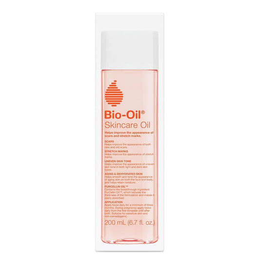 HOTBio-Oil Skincare Body Oil Serum, Scars & Stretch Marks, 6.7 fl oz | Dermatologist Recommended, Vitamin E & A, Dry & Sensitive Skin, Non-Comedogenic, Face and Body, Scar Treatment