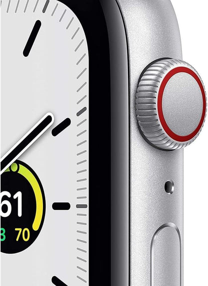 HOTApple Watch SE (GPS + Cellular, 40mm) - Silver Aluminum Case with White Sport Band (Renewed)