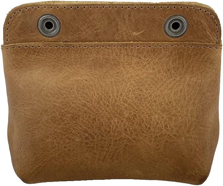 HOTHide & Drink, Leather Double Snap Pouch, Coin Purse, Cash & Card Holder, Cable Organizer, Makeup, Handmade Includes 101 Year Warranty (Single Malt Mahogany)