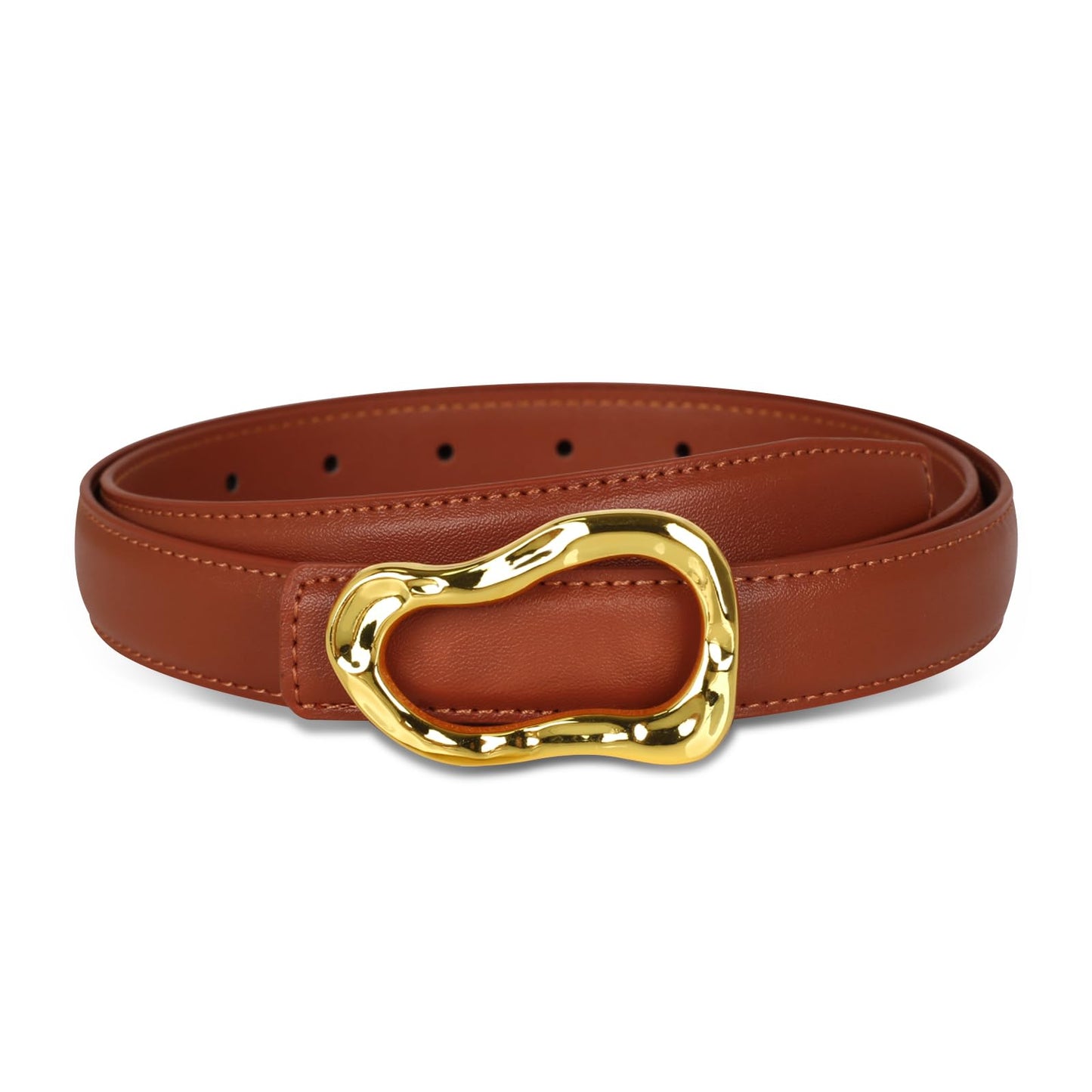 HOTAurolran Women's Leather Belt with Buckle - Ideal for Dresses, Jeans, and Coats