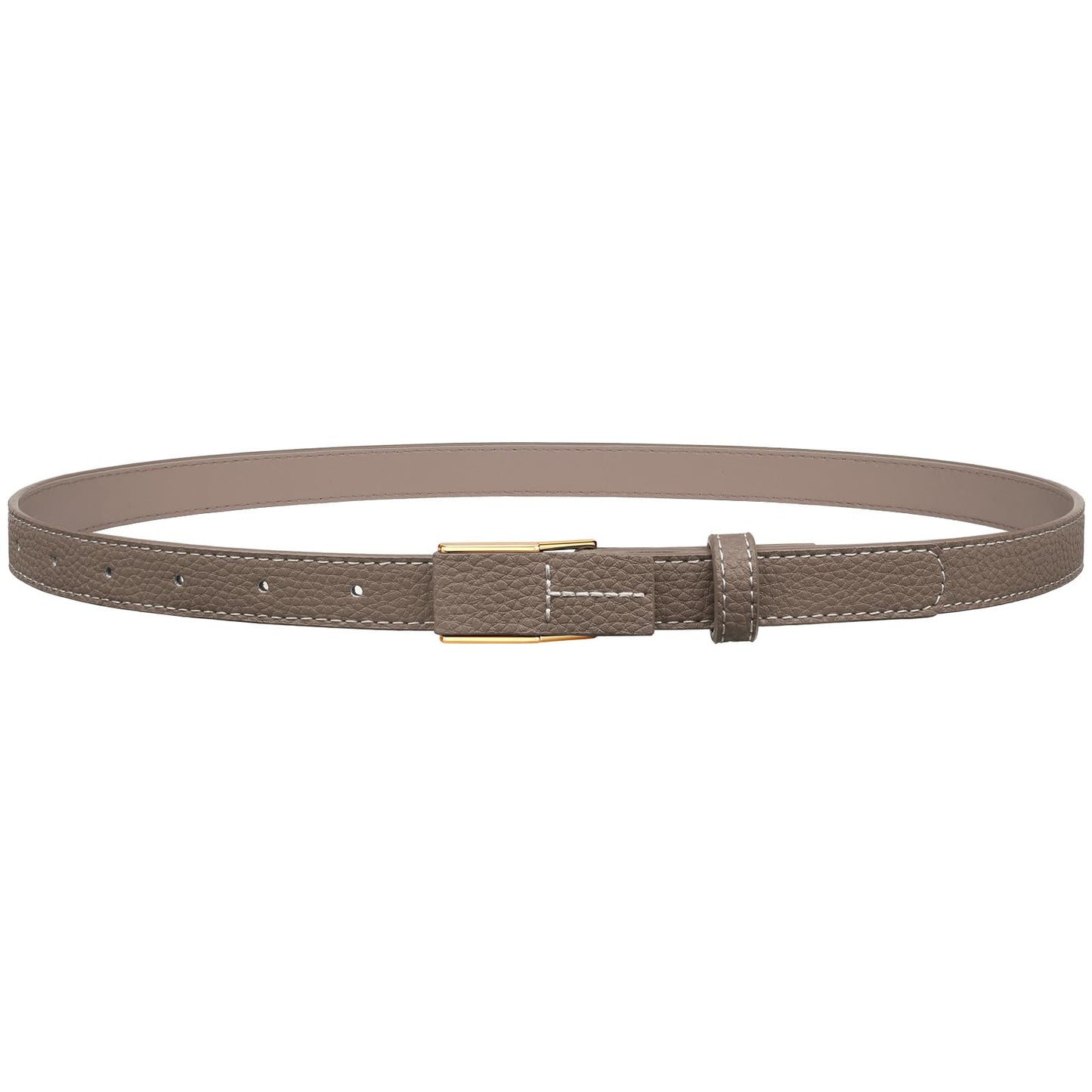 HOTVONMELLI Women Skinny Leather Belt Thin Waist Belt for Women Jeans Dress Fashion Ladies Belt with Gold Buckle