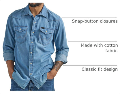 HOTWrangler Men's Iconic Regular Fit Snap Shirt