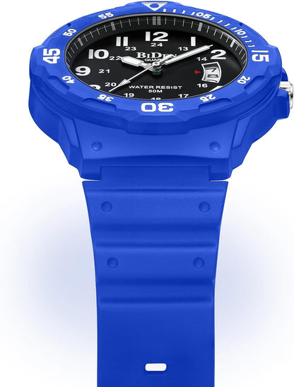 HOTLN LENQIN Mens Watches Stainless Steel Waterproof Analog Quartz Watch for Men with Date Luminous Fashion Wristwatch