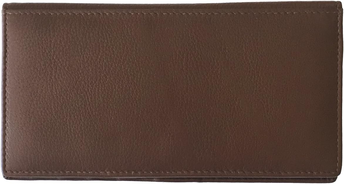 HOTRFID Leather Checkbook Cover With Credit Card Slots and Pen Holder