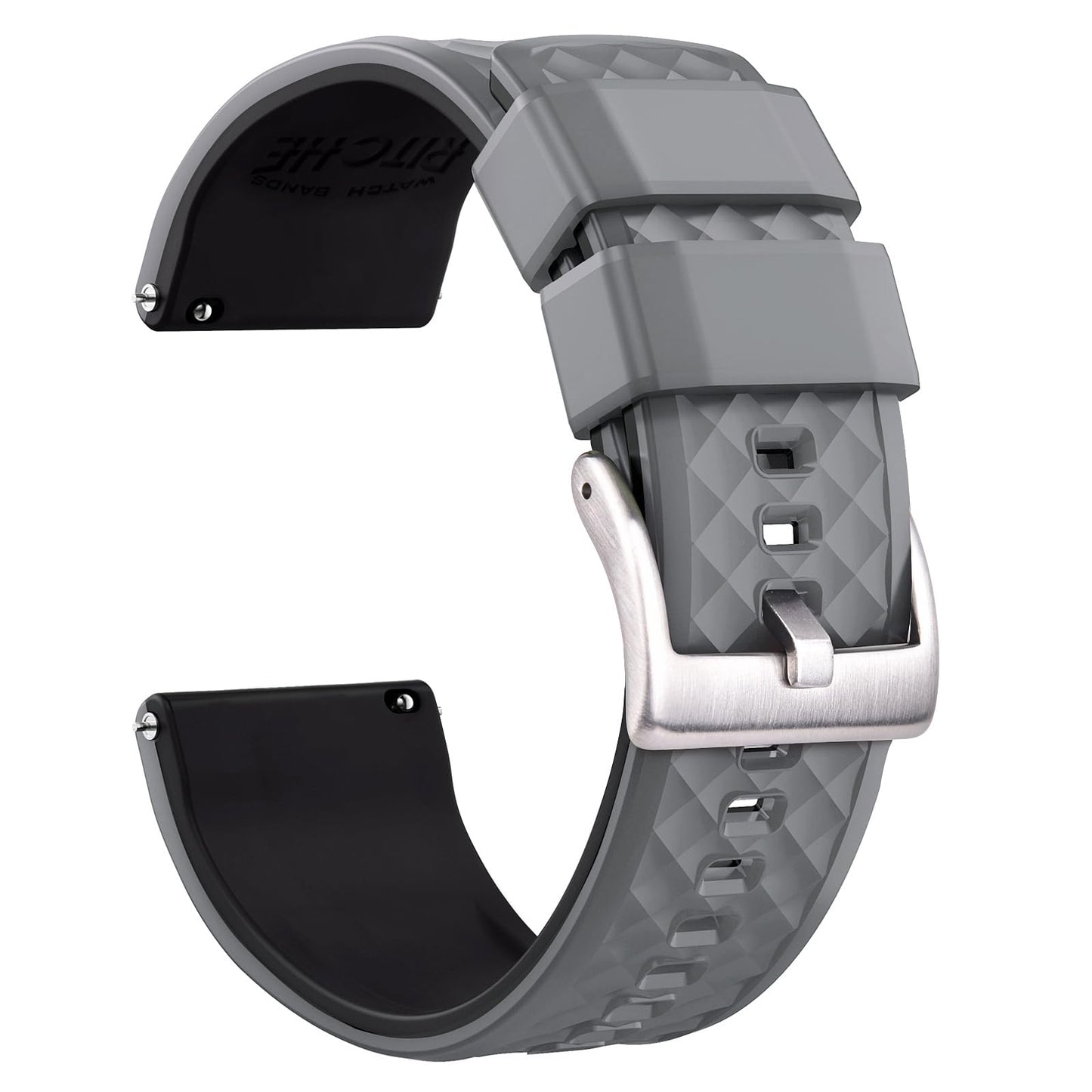 HOTRitche Christmas Gift Silicone Watch Bands 18mm 20mm 22mm 24mm Quick Release Rubber Watch Bands for Men, White Elephant Gifts, Stocking Stuffers For Men
