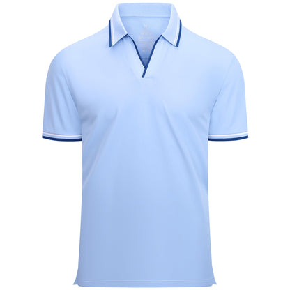 HOTEsabel.C Jacquard Golf Shirts for Men Dry Fit Short Sleeve Collared Polo | Moisture Wicking, Athletic Fit, 4-Way Stretch for Comfort, Wrinkle Free, Lightweight, Ideal for Golf, Casual & Work Wear