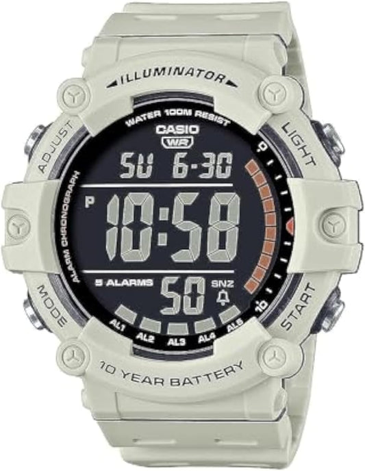 HOTCasio Illuminator AE1500WH Series | 10-Year Battery | LED Backlight | 5-Alarms | 1/100 Sec Stopwatch | Men's Digital Watch