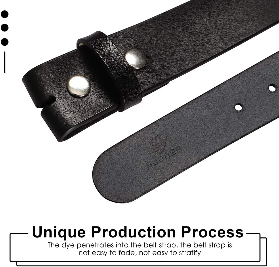 HOTHJones Western Belts for Men without Buckle,Cowboy Belt Buckles for Men,1.5" Wide Genuine Leather Belt No Buckle