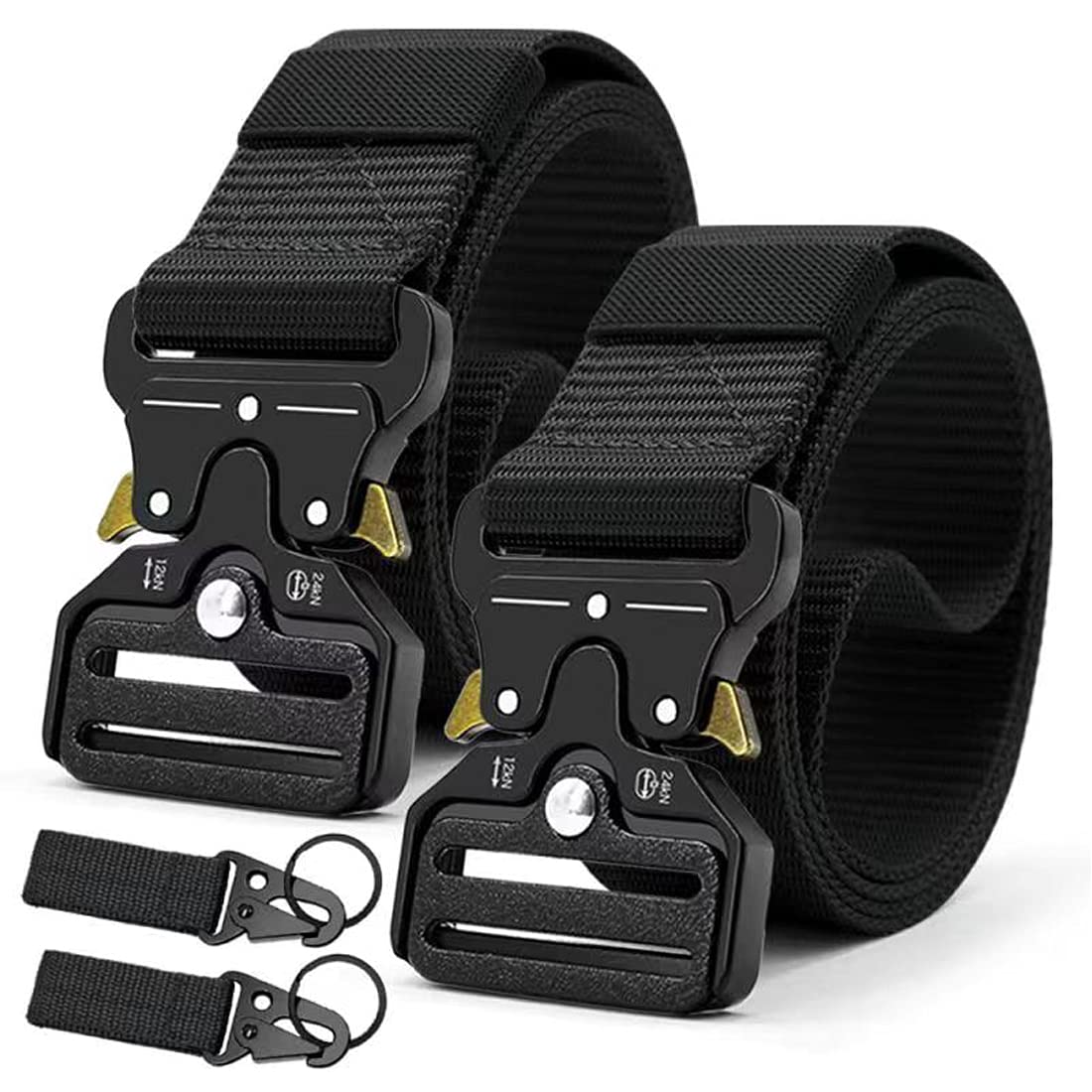 HOTDOOPAI Tactical Belt for Men, Military Nylon Web with Heavy Duty Quick Release Metal Buckle, 1.5'' Wide - Ideal for Work,