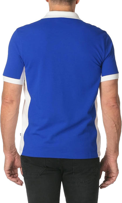 HOTNautica Men's Short Sleeve Color Block Performance Pique Polo Shirt