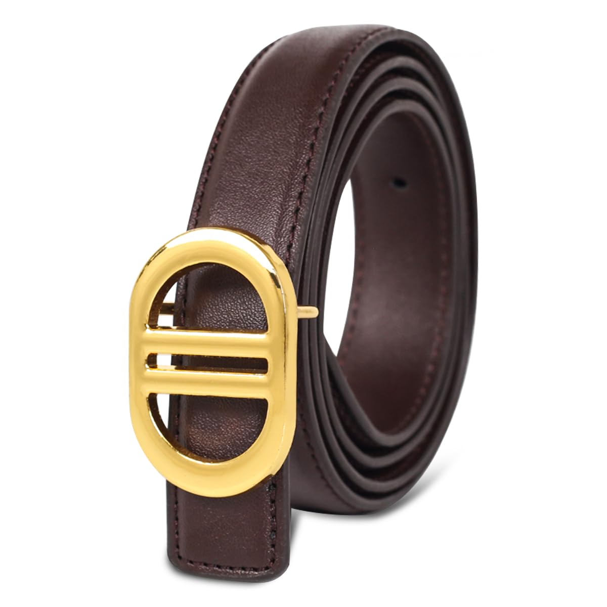 HOTRelang Women's Belts with Gold Buckle, Fashion Waist Band, Elegant Ladies' Belt, Gift for Women
